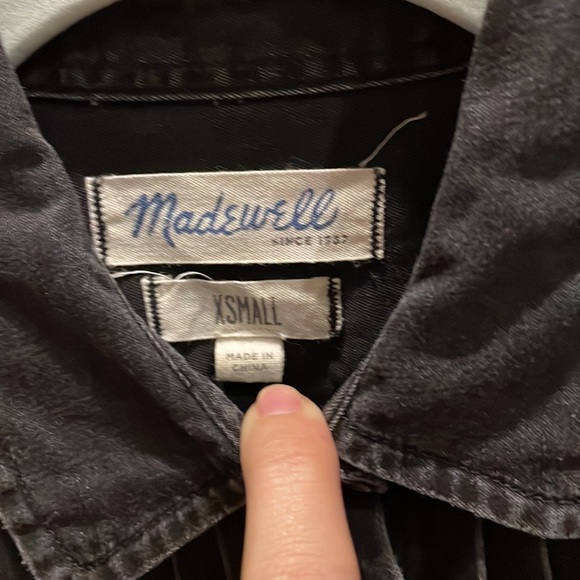Madewell black denim button up xs blouse button down cowboy - Picture 2 of 3